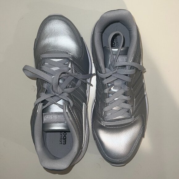 Adidas Silver Sneakers, US 7.5 - Picture 3 of 4